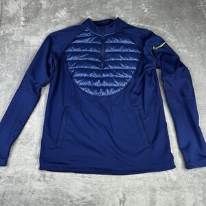Nike‎ Therma-Fit Womens M World Indigo Blue 1/4 Zip Pad Academy Drill Top DC9188